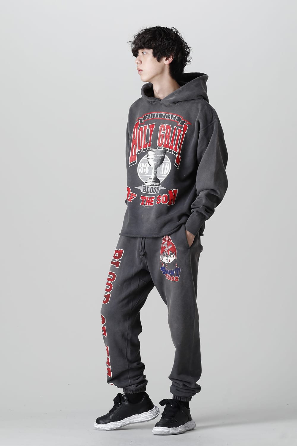 DENIM TEARS × ©SAINT M×××××× "SAINT TEARS" HOLY GRAIL Hoodie Black