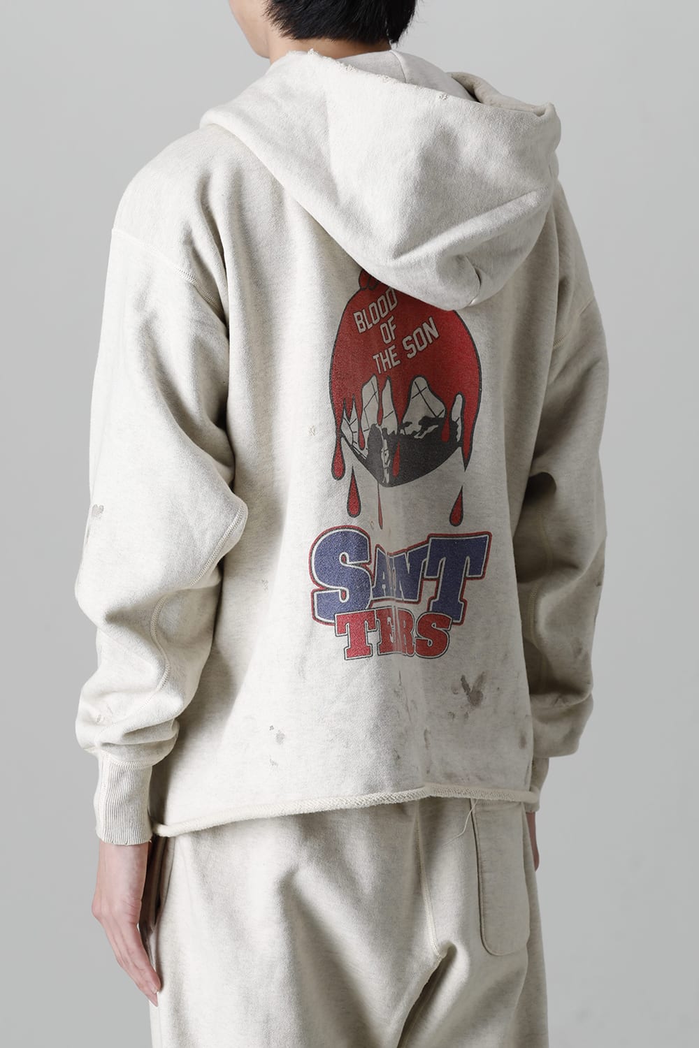 DENIM TEARS × ©SAINT M×××××× "SAINT TEARS" HOLY GRAIL Hoodie Grey