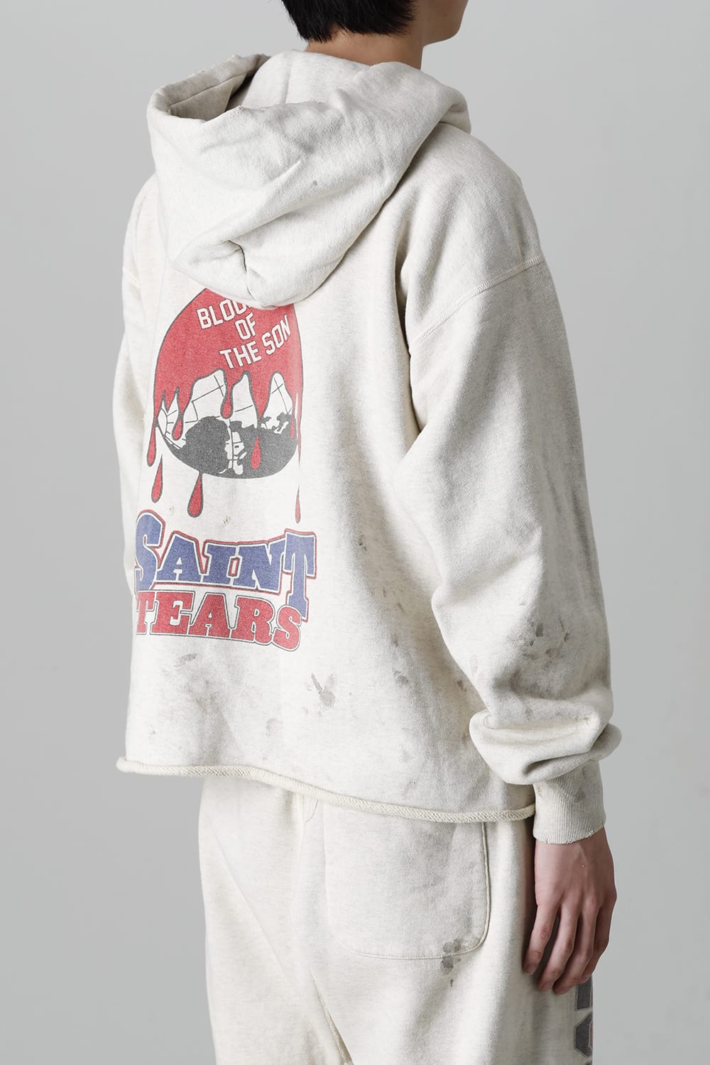 DENIM TEARS × ©SAINT M×××××× "SAINT TEARS" HOLY GRAIL Hoodie Grey