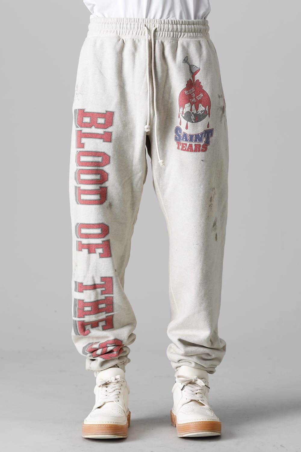 DENIM TEARS × ©SAINT M×××××× "SAINT TEARS" HOLY GRAIL Sweat pants Grey