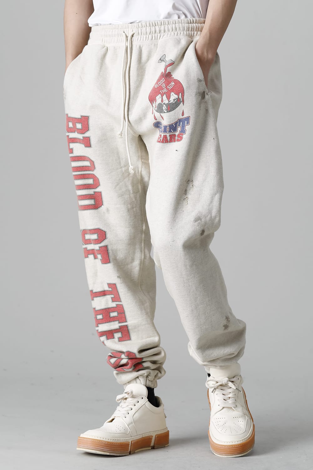 DENIM TEARS × ©SAINT M×××××× "SAINT TEARS" HOLY GRAIL Sweat pants Grey