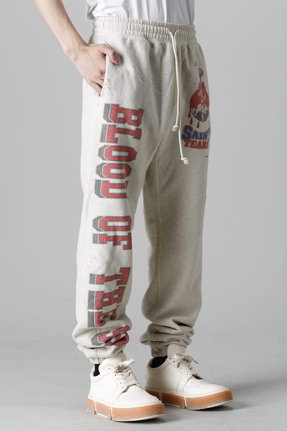 DENIM TEARS × ©SAINT M×××××× "SAINT TEARS" HOLY GRAIL Sweat pants Grey