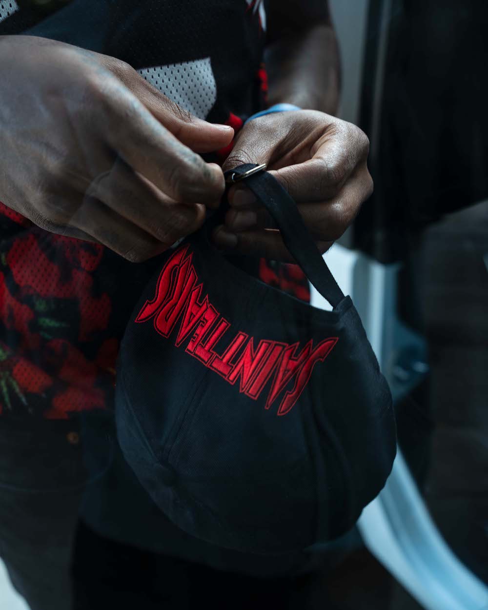 DENIM TEARS × ©SAINT M×××××× "SAINT TEARS" Baby Michael Logo Cap