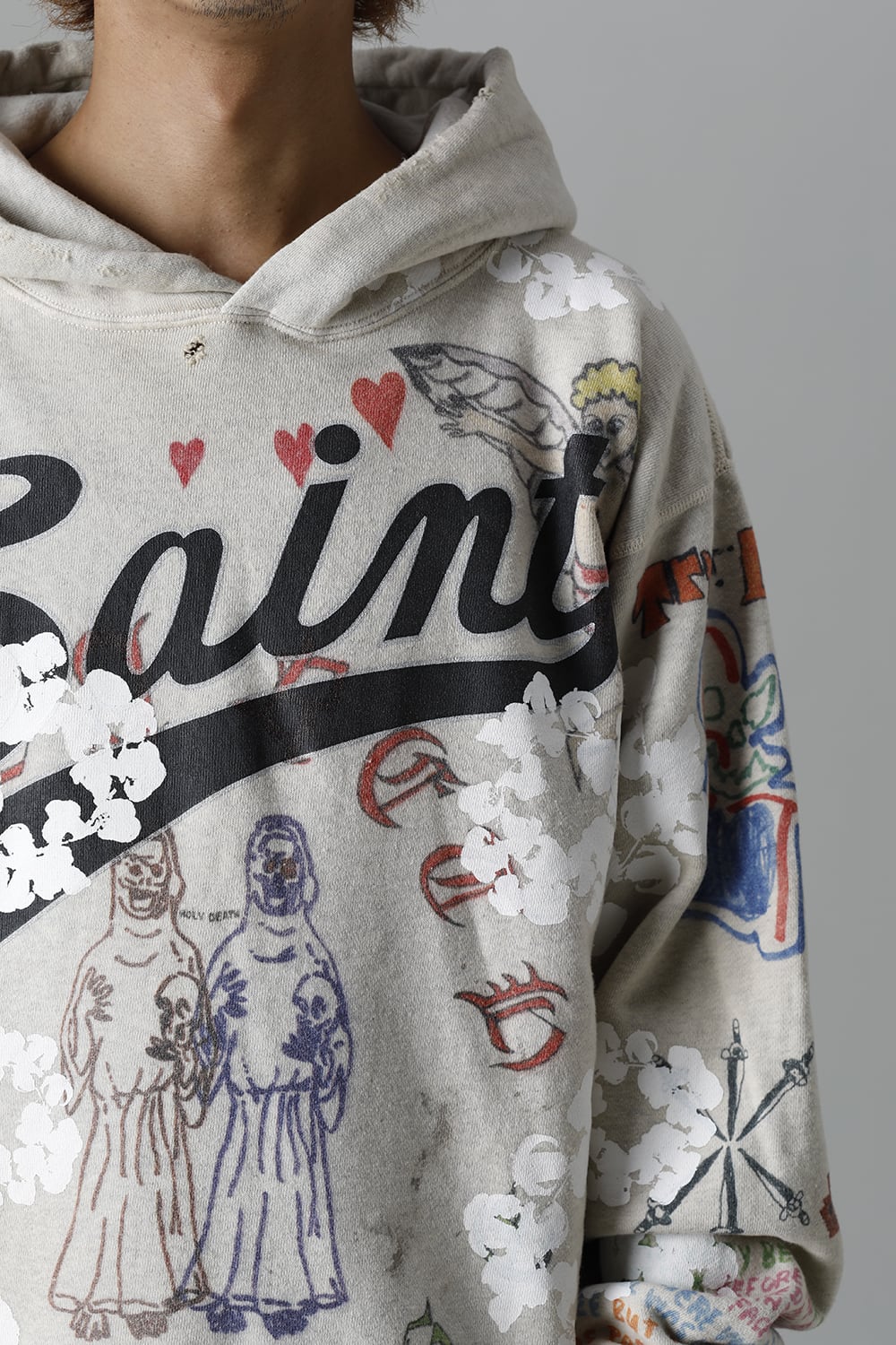 DENIM TEARS × ©SAINT M×××××× "SAINT TEARS" Graffiti Hoodie