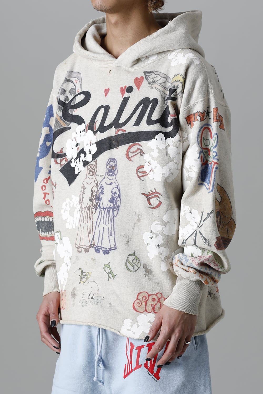 DENIM TEARS × ©SAINT M×××××× "SAINT TEARS" Graffiti Hoodie