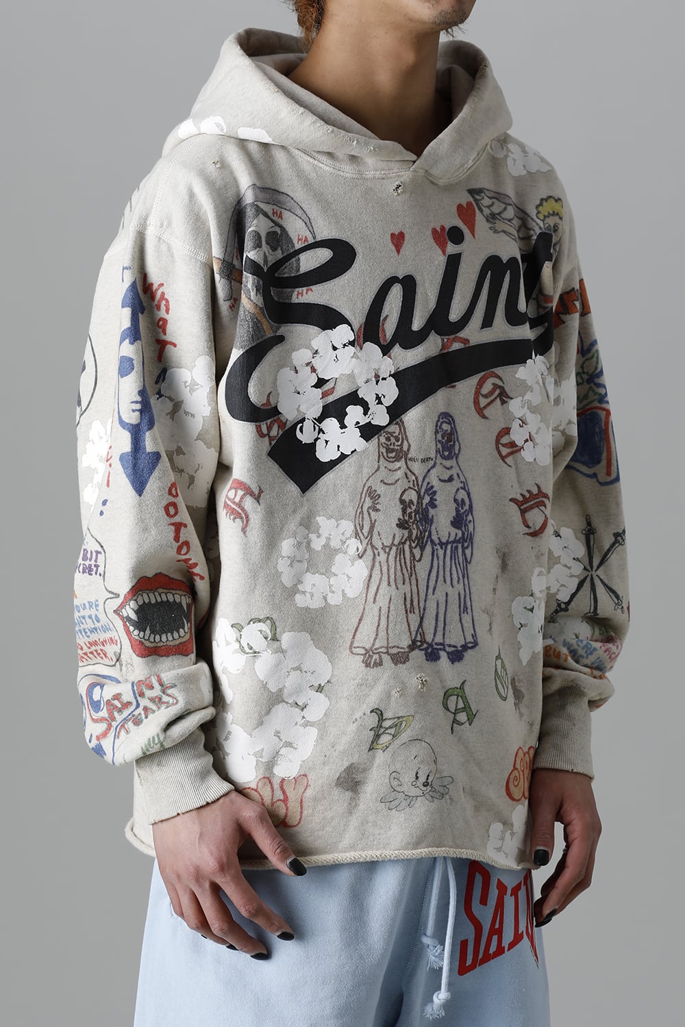 DENIM TEARS × ©SAINT M×××××× "SAINT TEARS" Graffiti Hoodie