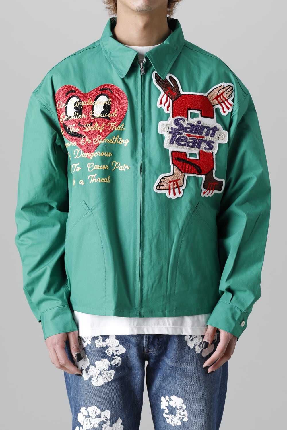DENIM TEARS × ©SAINT M×××××× "SAINT TEARS" Swing Top Jacket Green