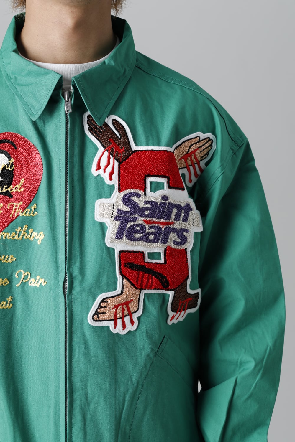 DENIM TEARS × ©SAINT M×××××× "SAINT TEARS" Swing Top Jacket Green