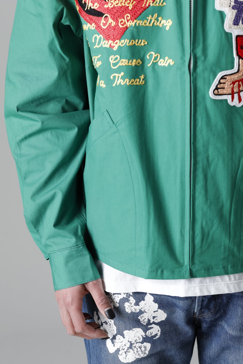 DENIM TEARS × ©SAINT M×××××× "SAINT TEARS" Swing Top Jacket Green