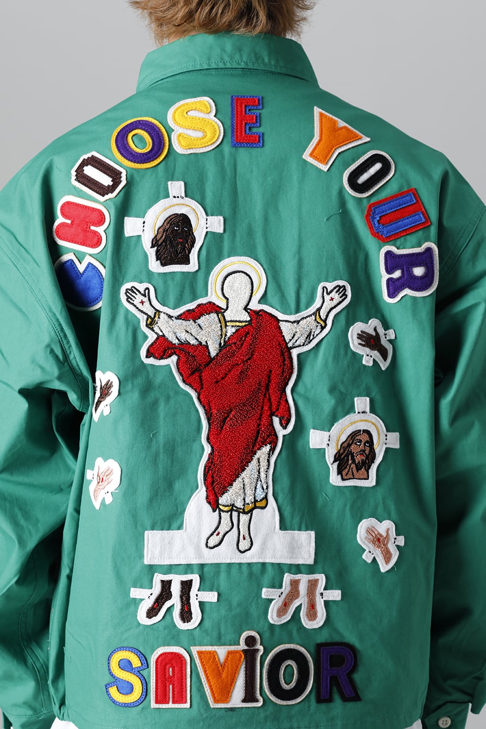 DENIM TEARS × ©SAINT M×××××× "SAINT TEARS" Swing Top Jacket Green