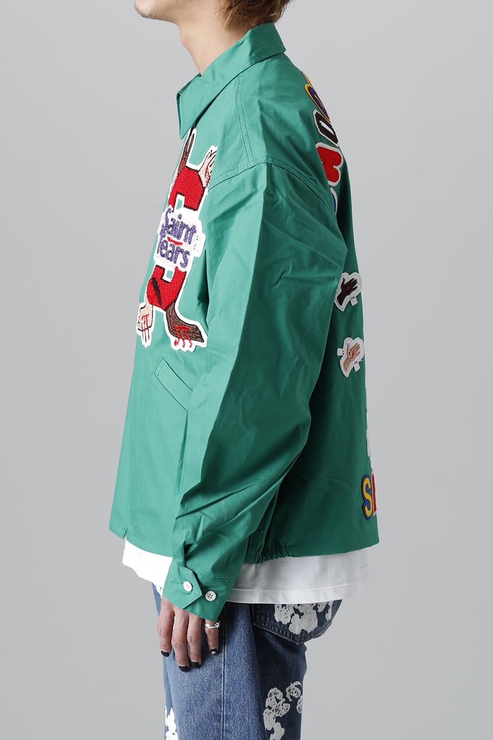 DENIM TEARS × ©SAINT M×××××× "SAINT TEARS" Swing Top Jacket Green