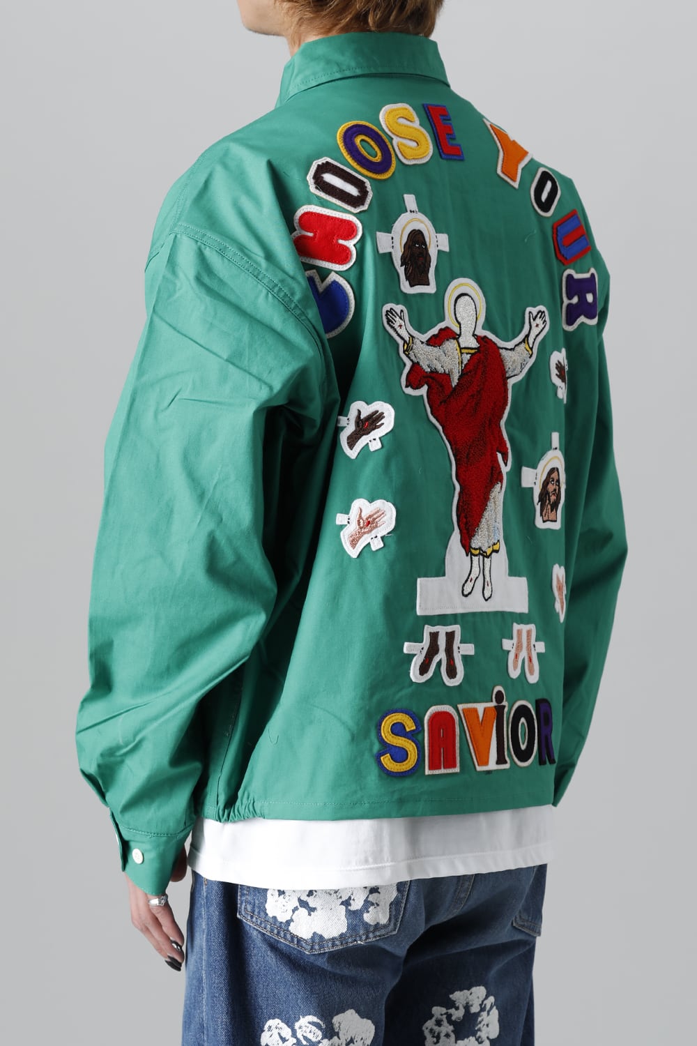 DENIM TEARS × ©SAINT M×××××× "SAINT TEARS" Swing Top Jacket Green