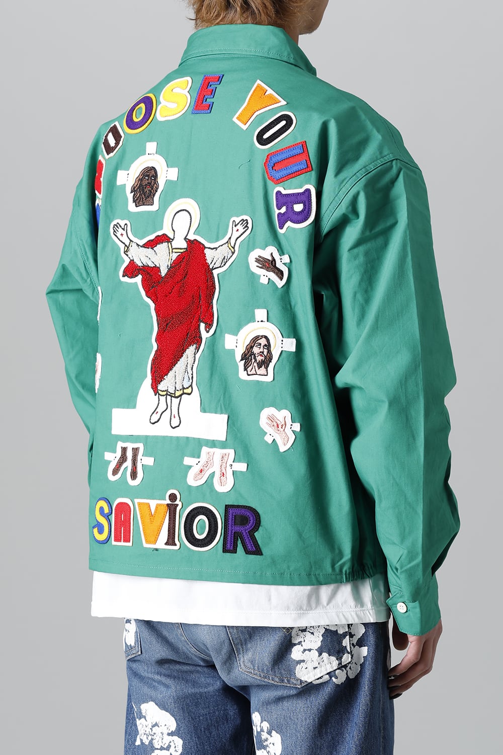 DENIM TEARS × ©SAINT M×××××× "SAINT TEARS" Swing Top Jacket Green