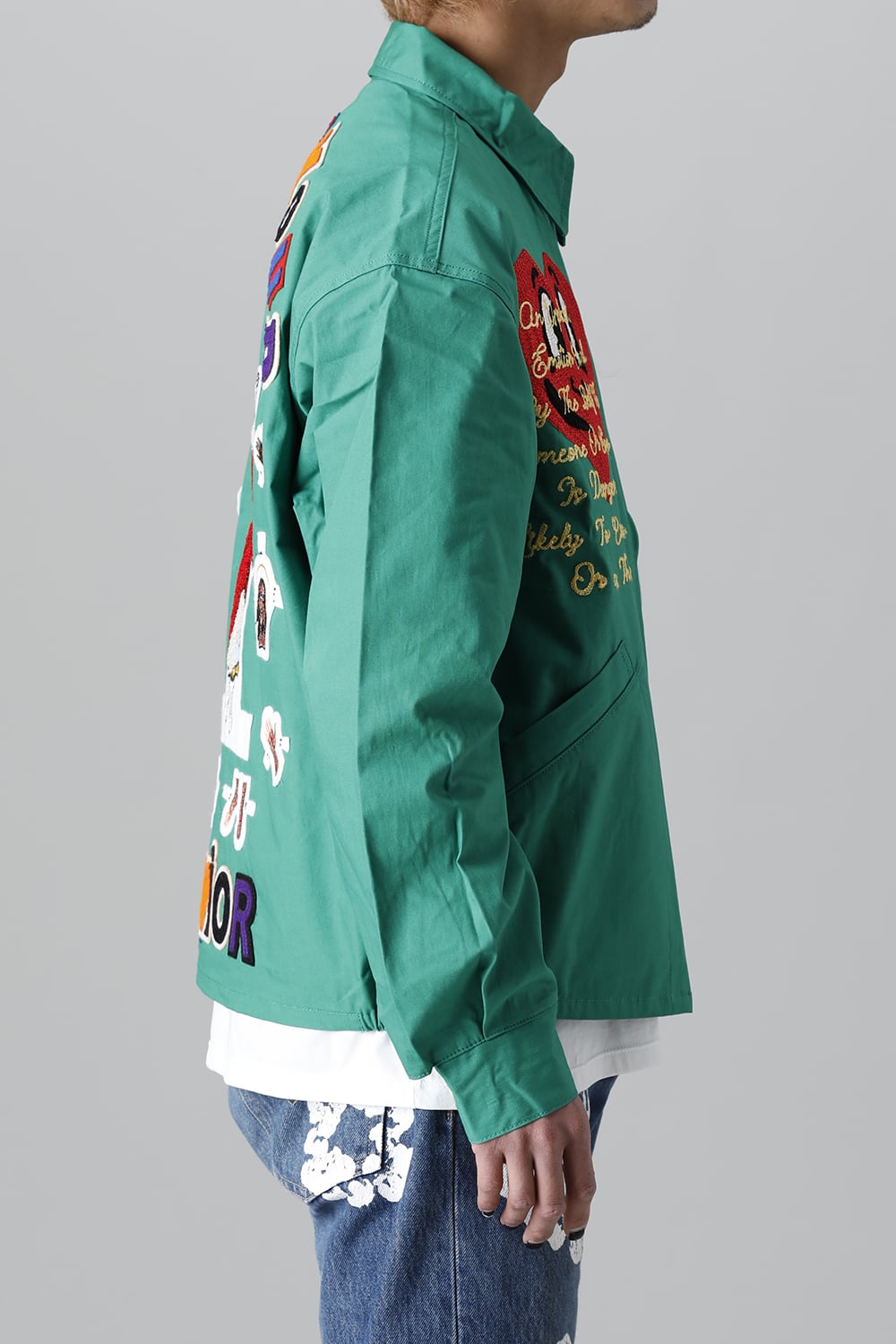 DENIM TEARS × ©SAINT M×××××× "SAINT TEARS" Swing Top Jacket Green