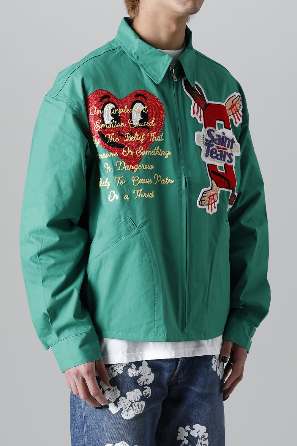 DENIM TEARS × ©SAINT M×××××× "SAINT TEARS" Swing Top Jacket Green