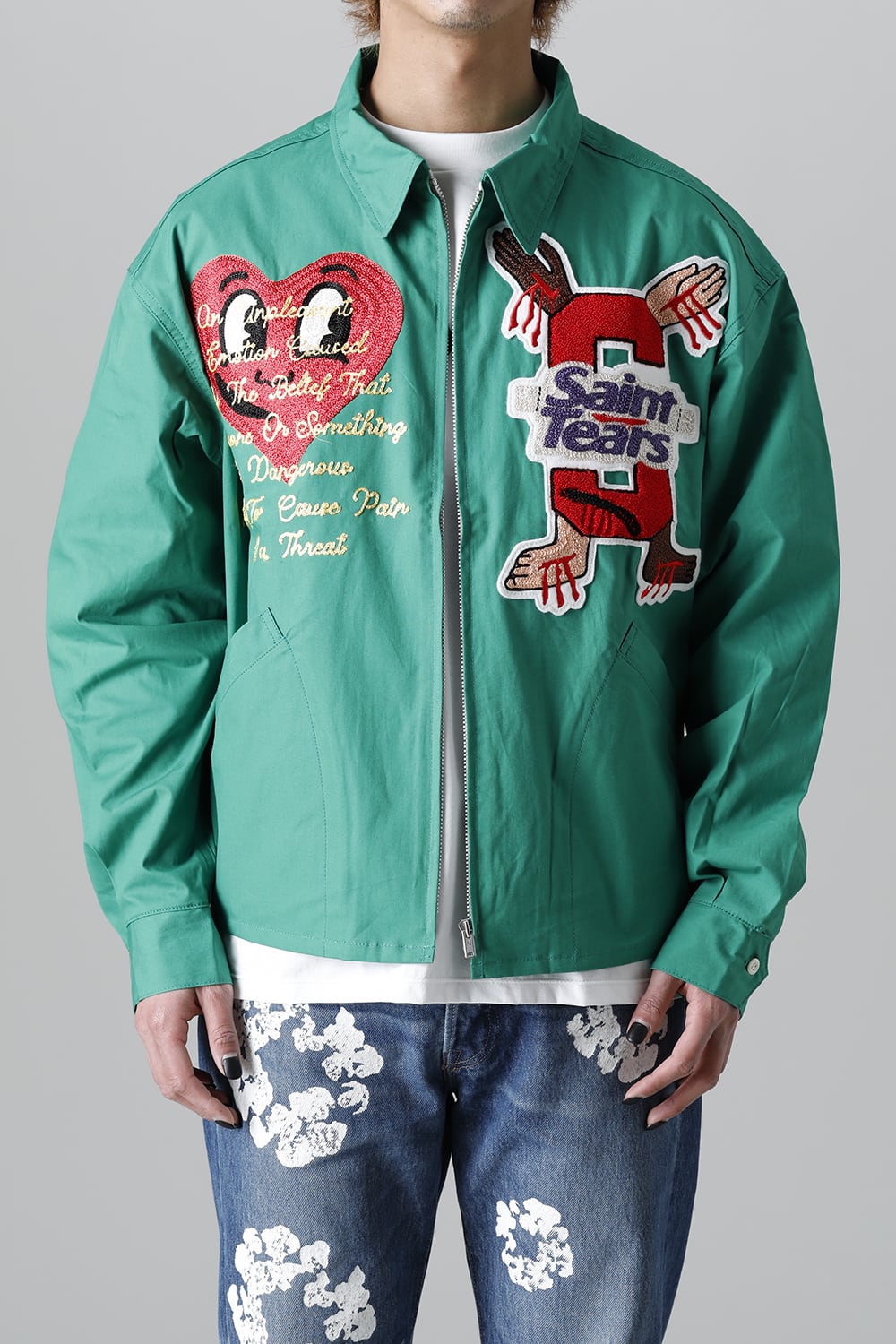 DENIM TEARS × ©SAINT M×××××× "SAINT TEARS" Swing Top Jacket Green