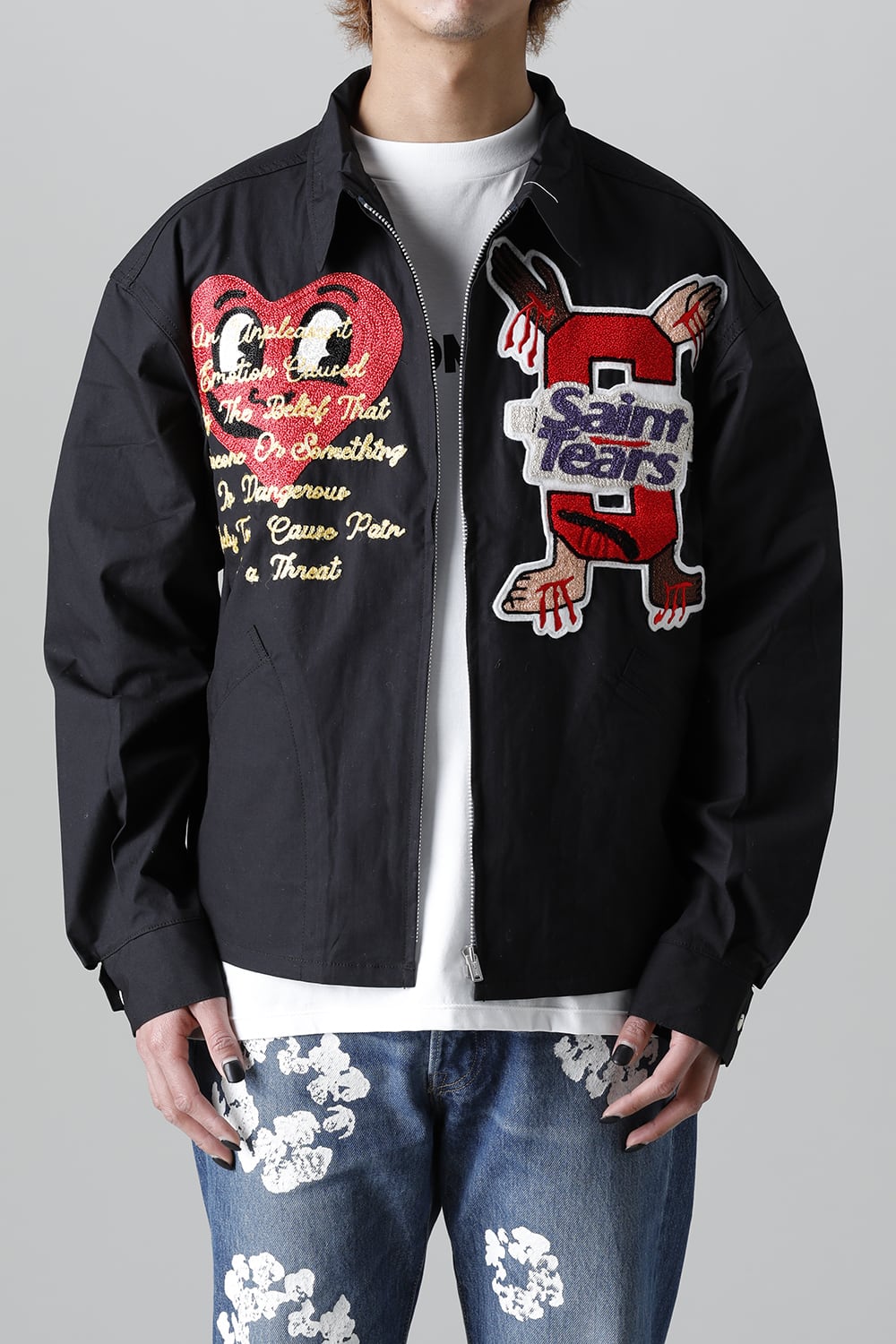 DENIM TEARS × ©SAINT M×××××× "SAINT TEARS" Swing Top Jacket Black