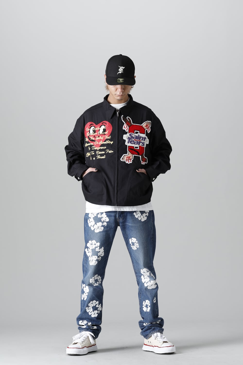 DENIM TEARS × ©SAINT M×××××× "SAINT TEARS" Swing Top Jacket Black