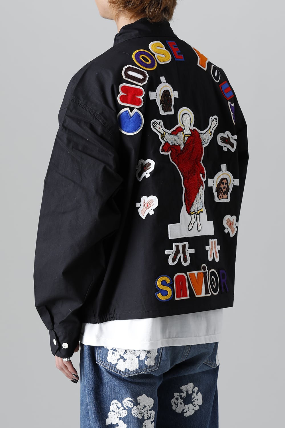 DENIM TEARS × ©SAINT M×××××× "SAINT TEARS" Swing Top Jacket Black