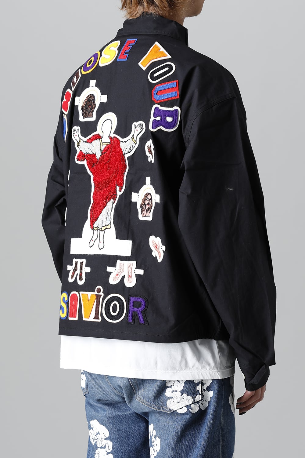 DENIM TEARS × ©SAINT M×××××× "SAINT TEARS" Swing Top Jacket Black