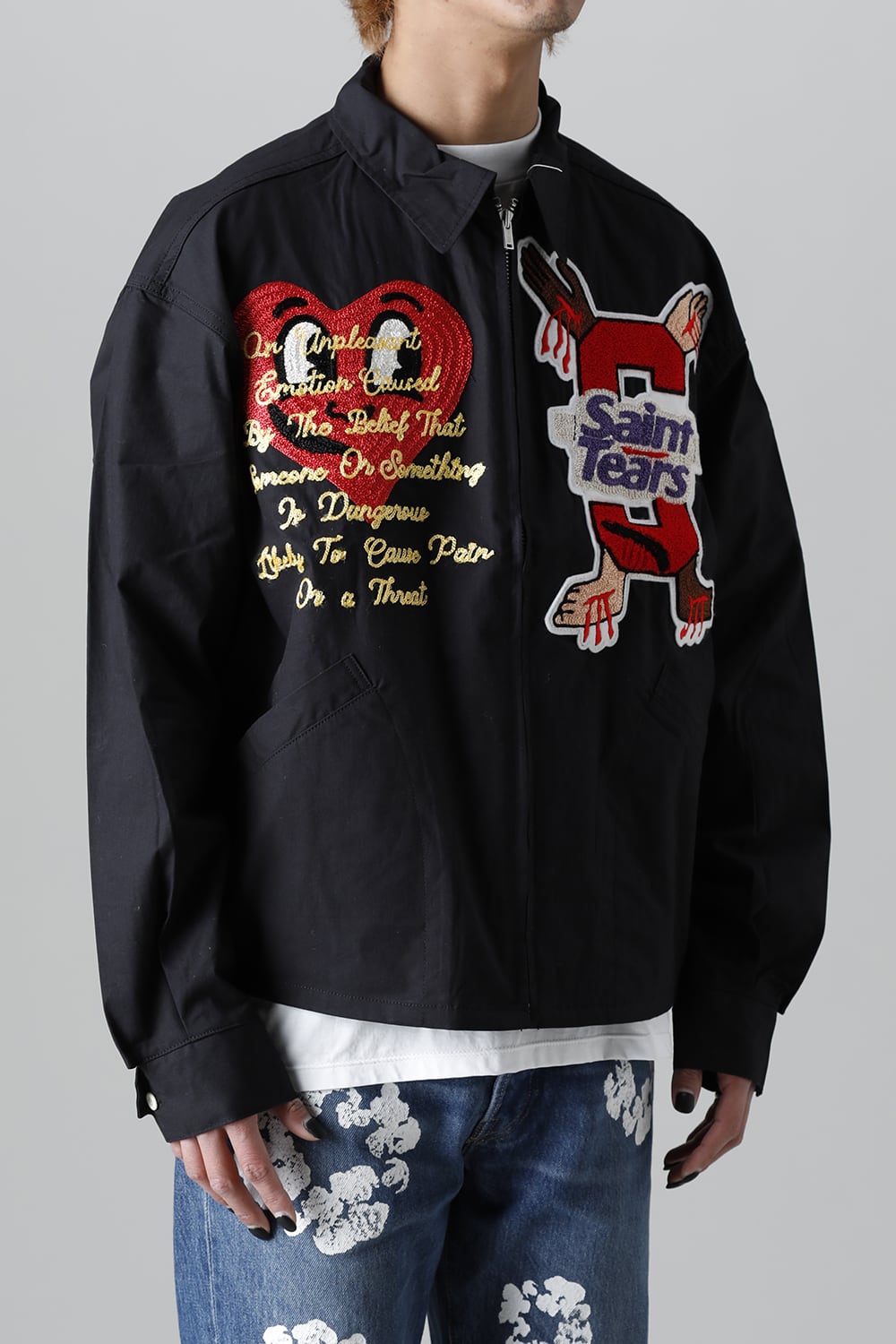 DENIM TEARS × ©SAINT M×××××× "SAINT TEARS" Swing Top Jacket Black