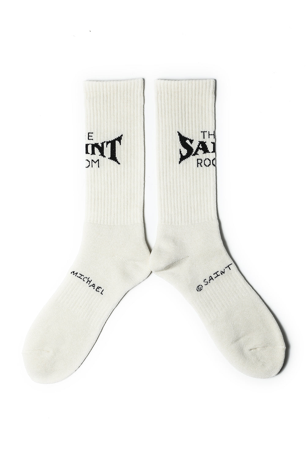 SHERMER ACADEMY × ©SAINT M×××××× SAINT ROOM Socks Ecru × Black