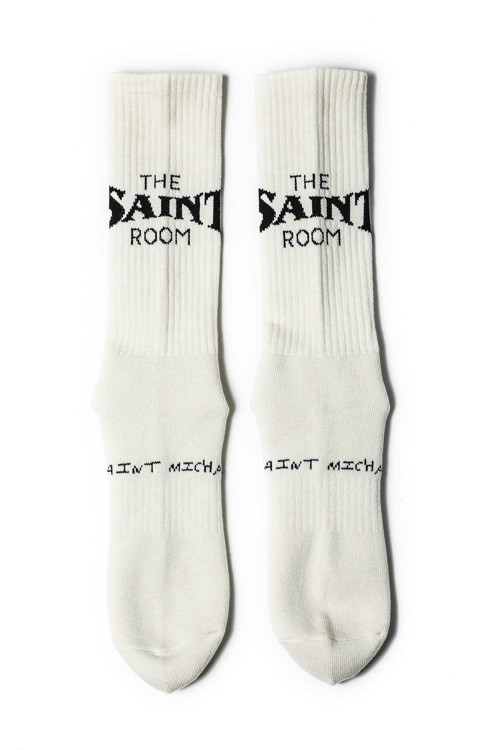 SHERMER ACADEMY × ©SAINT M×××××× SAINT ROOM Socks Ecru × Black