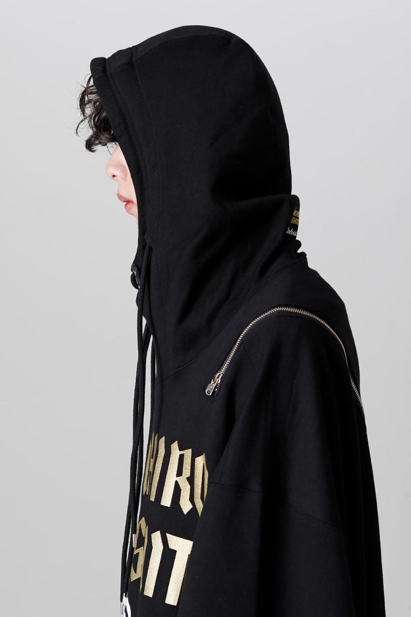 double zip balloon shaped hoodie.