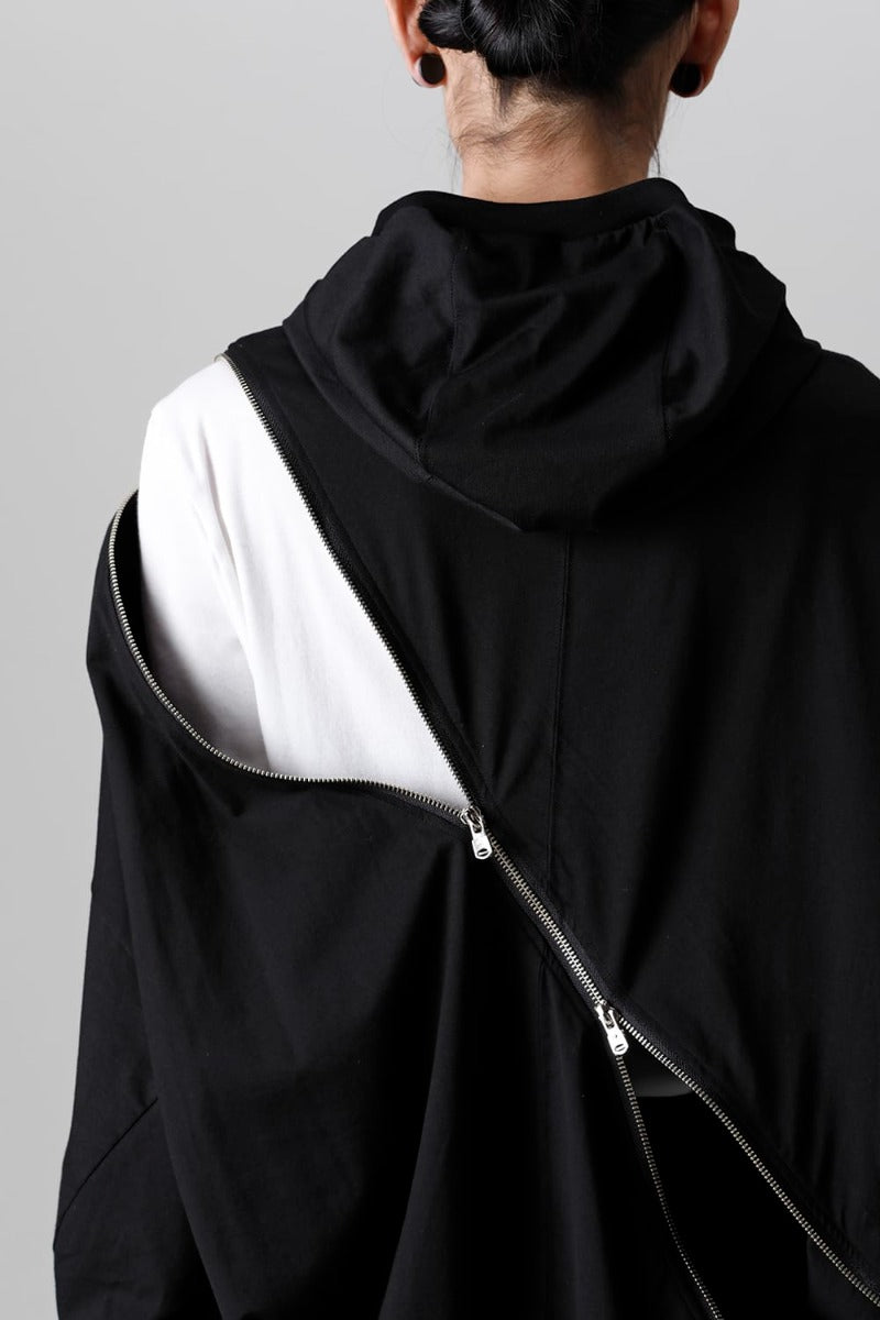 ダブルジップ バルーンシェイプド バラクラバ ネック シャツ