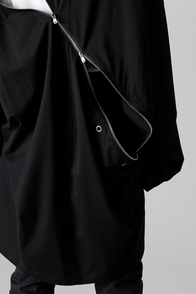 ダブルジップ バルーンシェイプド バラクラバ ネック シャツ