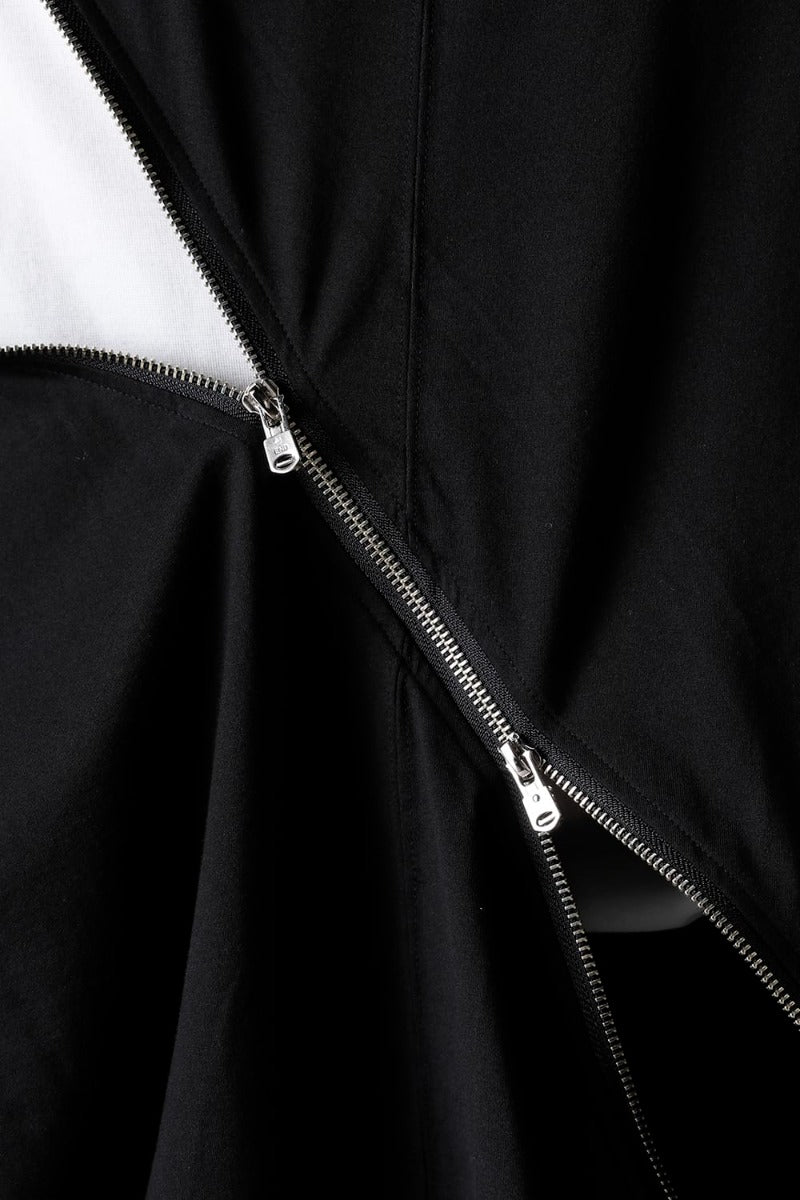 ダブルジップ バルーンシェイプド バラクラバ ネック シャツ