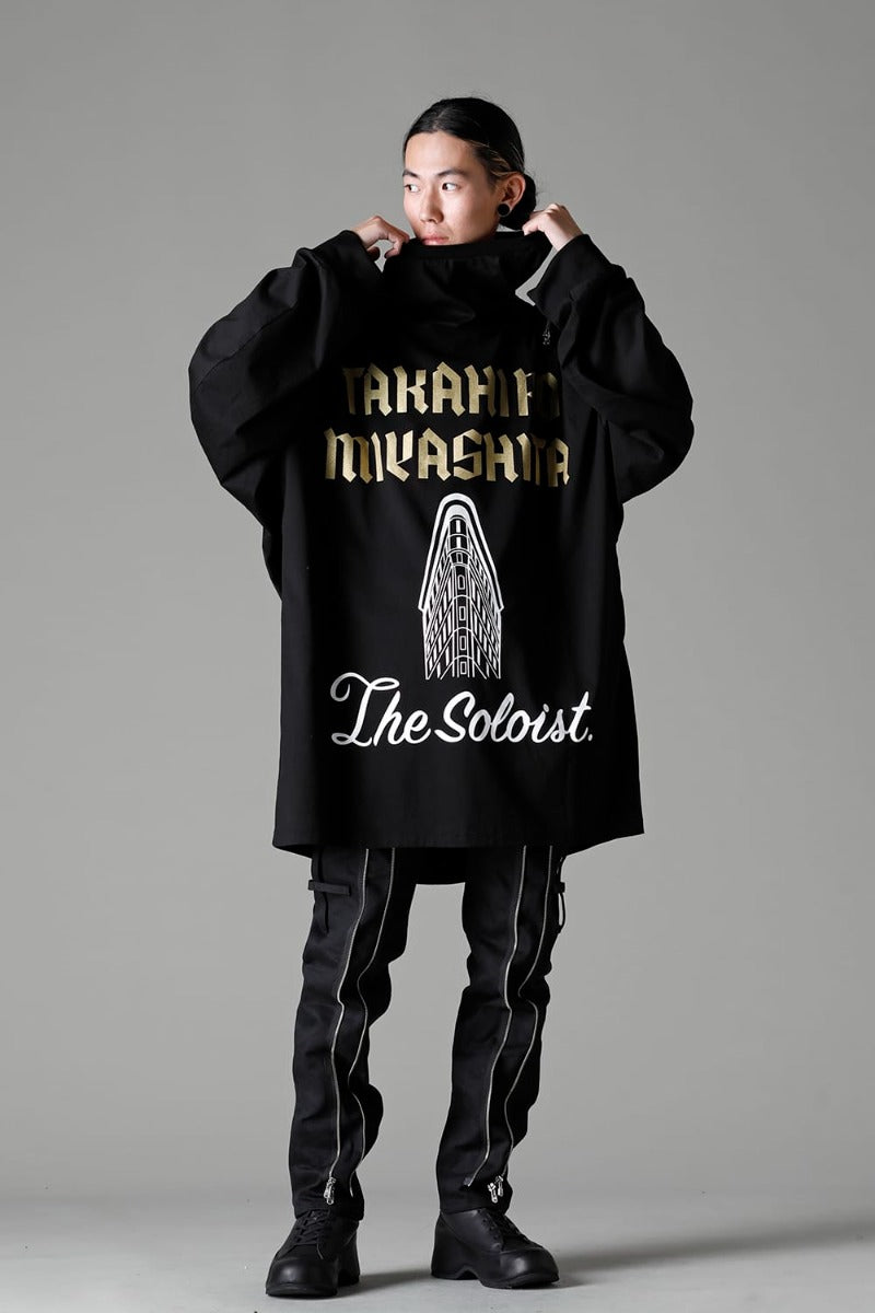 ダブルジップ バルーンシェイプド バラクラバ ネック シャツ