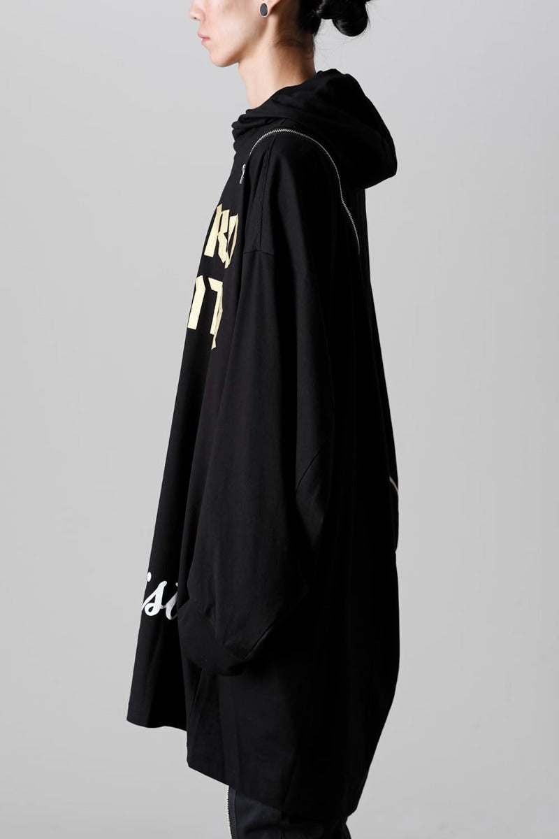 ダブルジップ バルーンシェイプド バラクラバ ネック シャツ