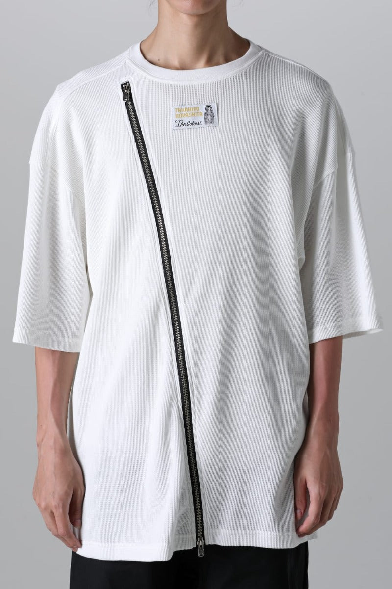 new two-way zip reverse oversized s/s t.(waffle)(solid)
