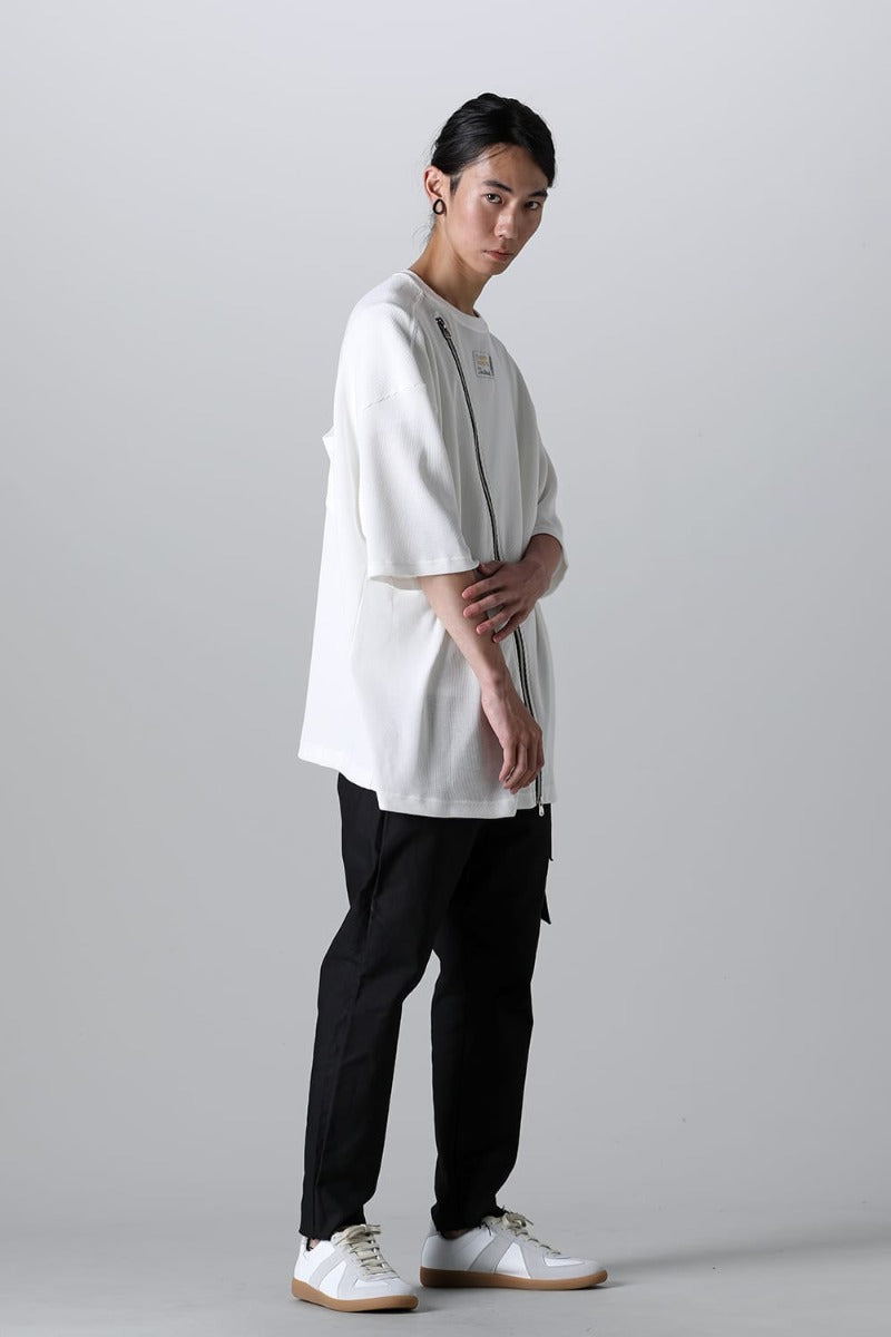 new two-way zip reverse oversized s/s t.(waffle)(solid)