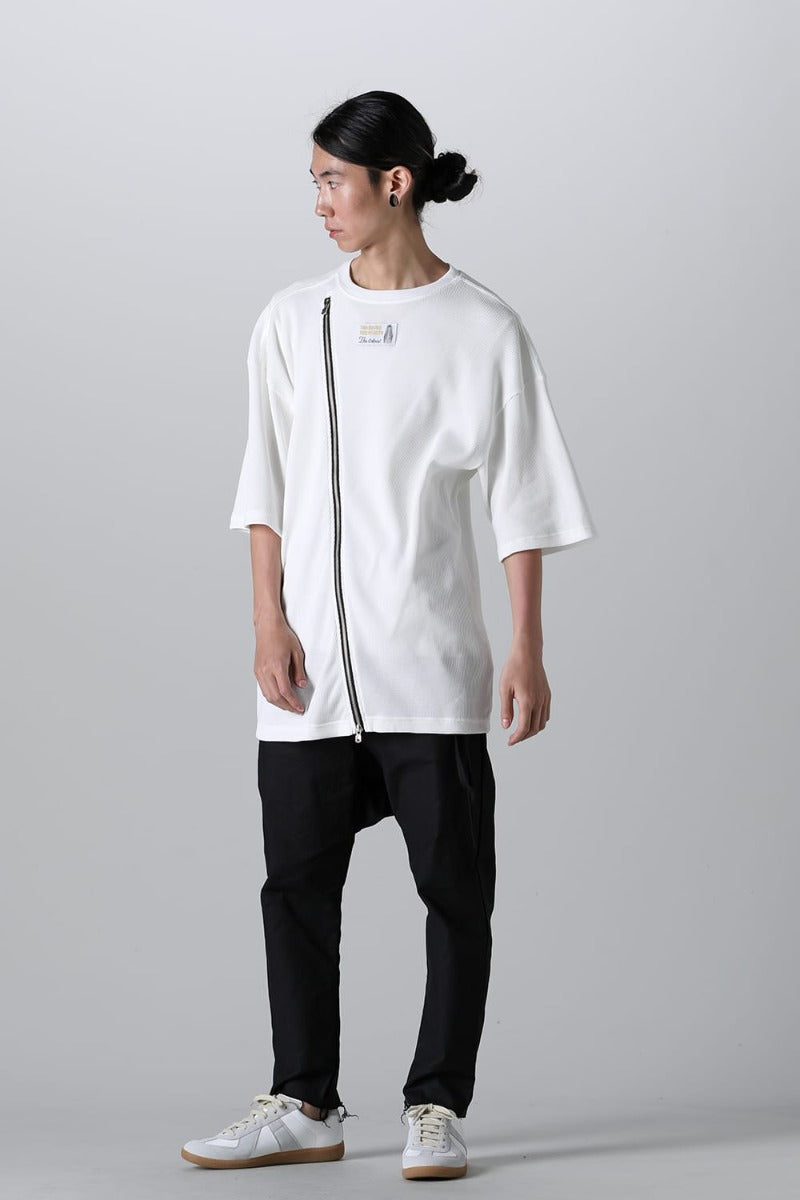 new two-way zip reverse oversized s/s t.(waffle)(solid)