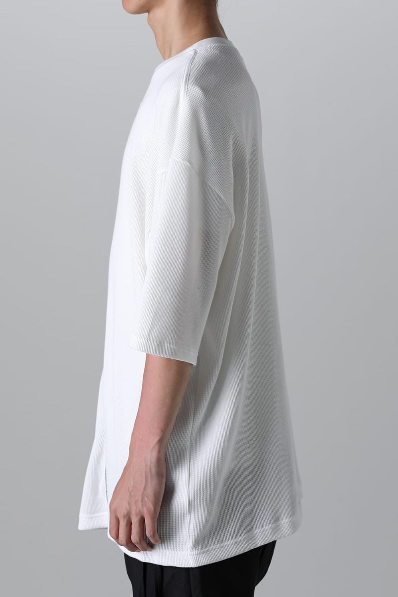 new two-way zip reverse oversized s/s t.(waffle)(solid)