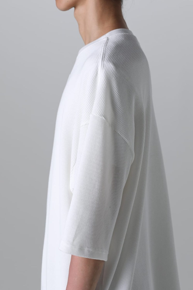 new two-way zip reverse oversized s/s t.(waffle)(solid)