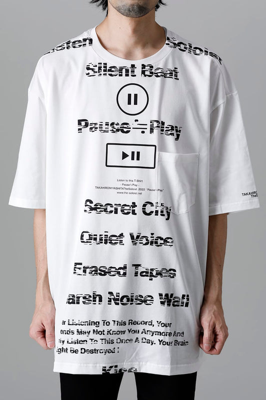 oversized s/s t. (pause≒play) White