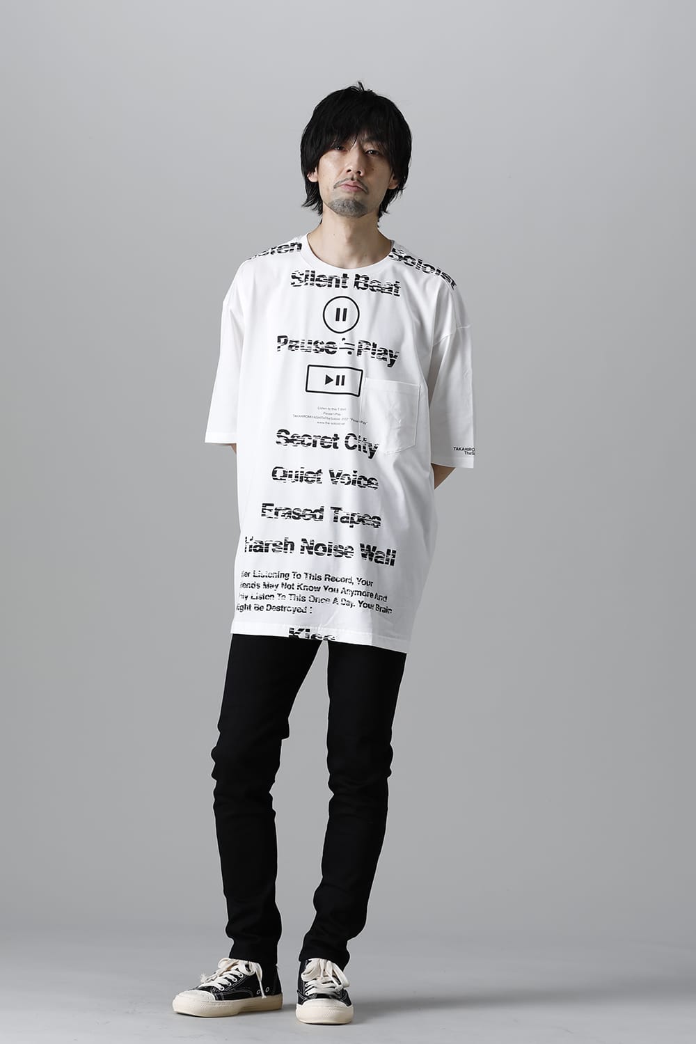 oversized s/s t. (pause≒play) White