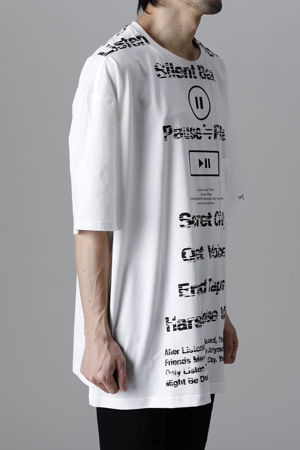 oversized s/s t. (pause≒play) White