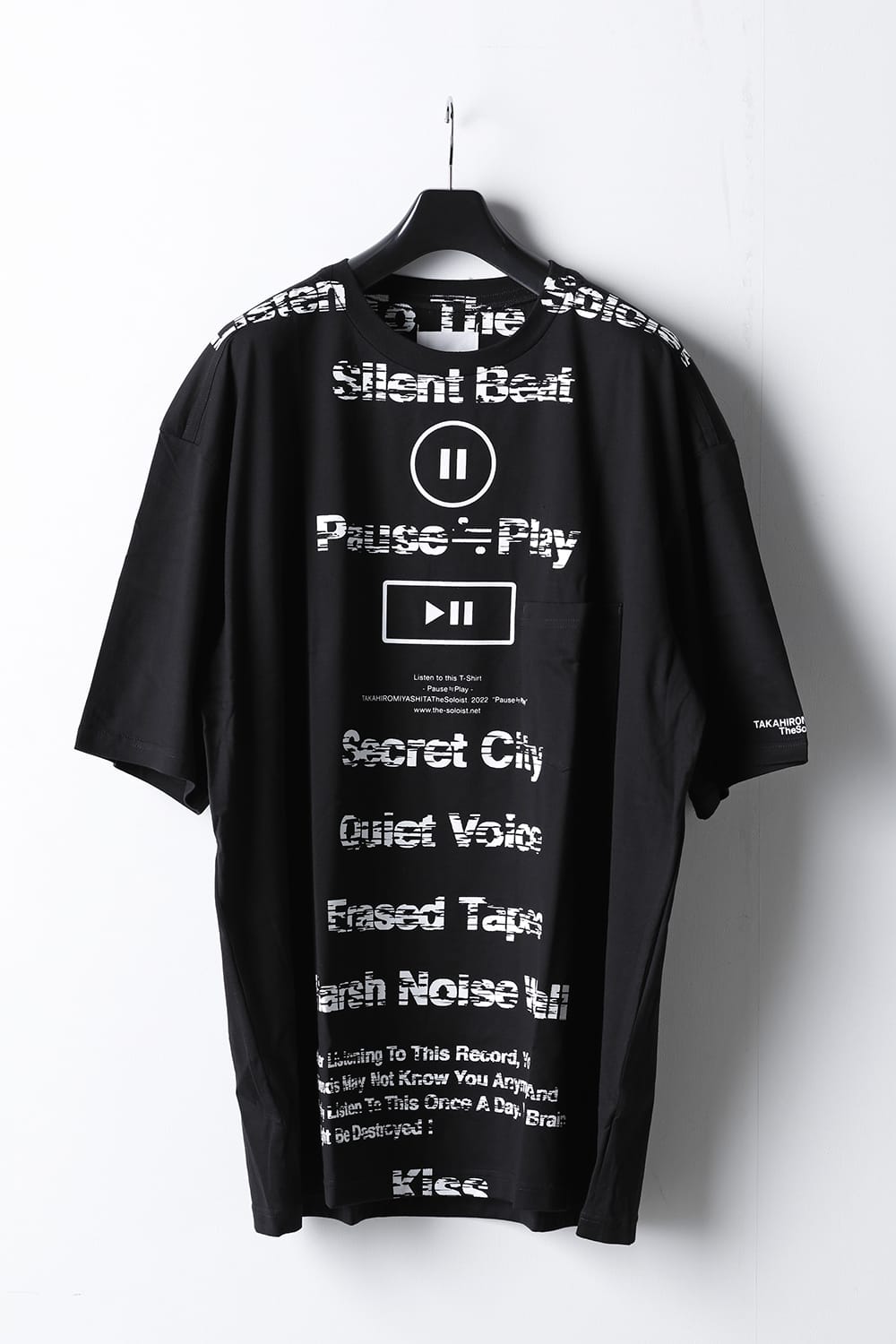 oversized s/s t. (pause≒play) Black