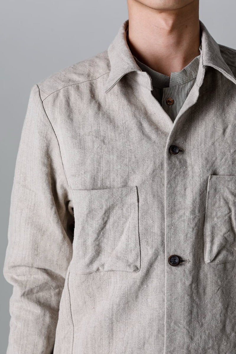 Heavy Canvas Linen Shirts Jacket