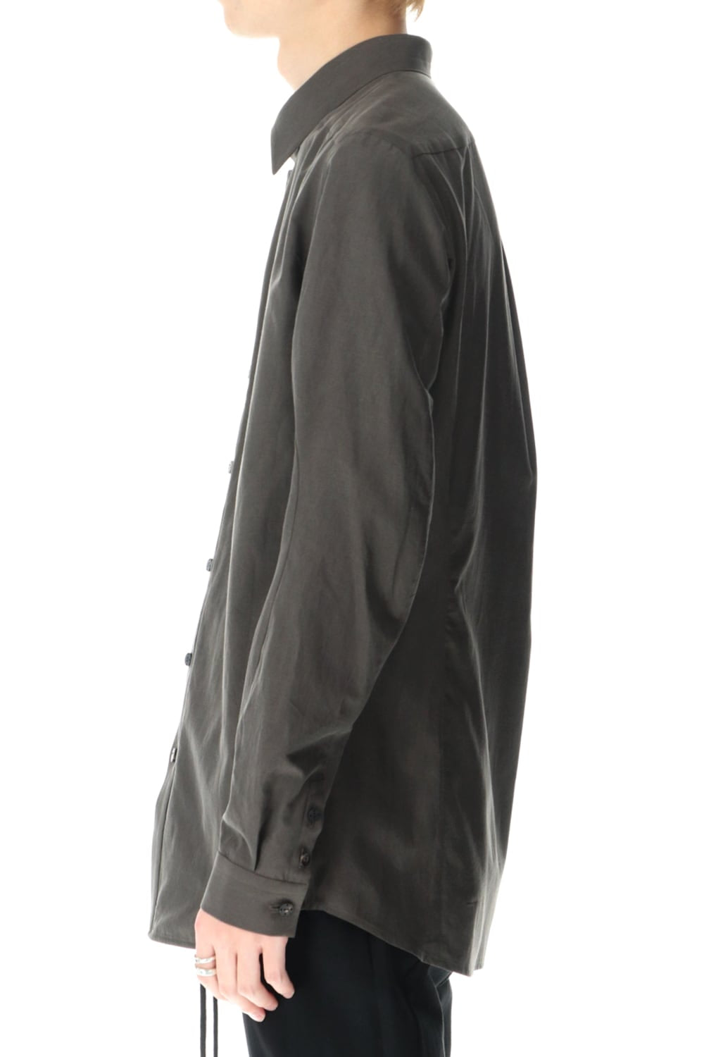 Shirt silk/cotton broad sandblast finish Gray