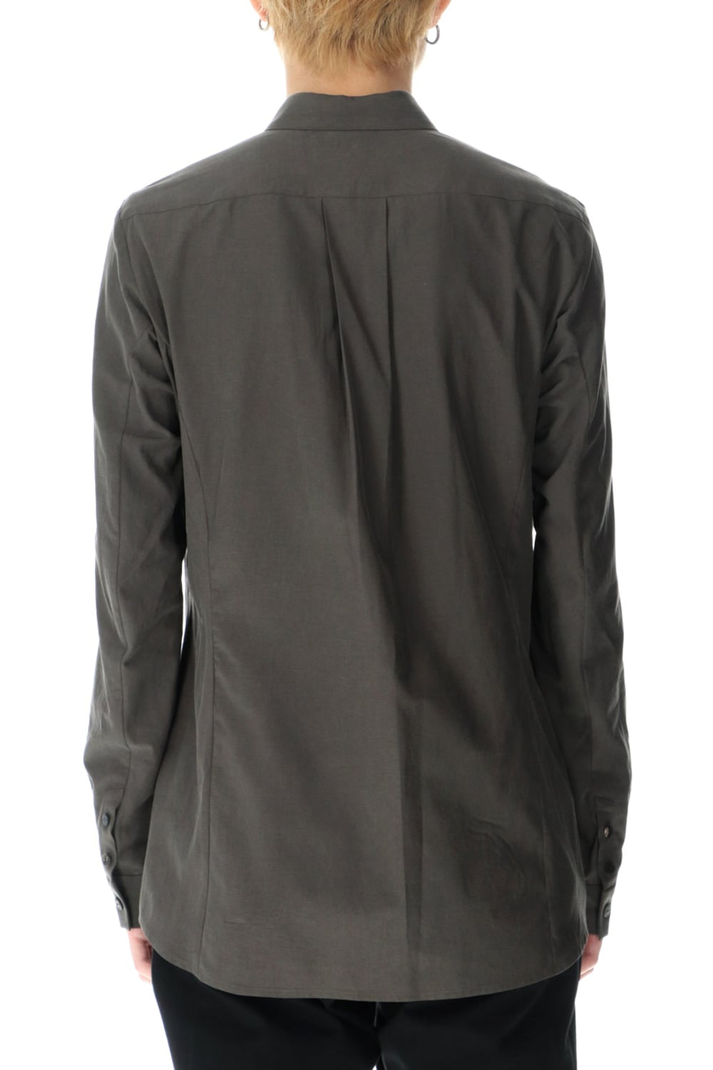 Shirt silk/cotton broad sandblast finish Gray