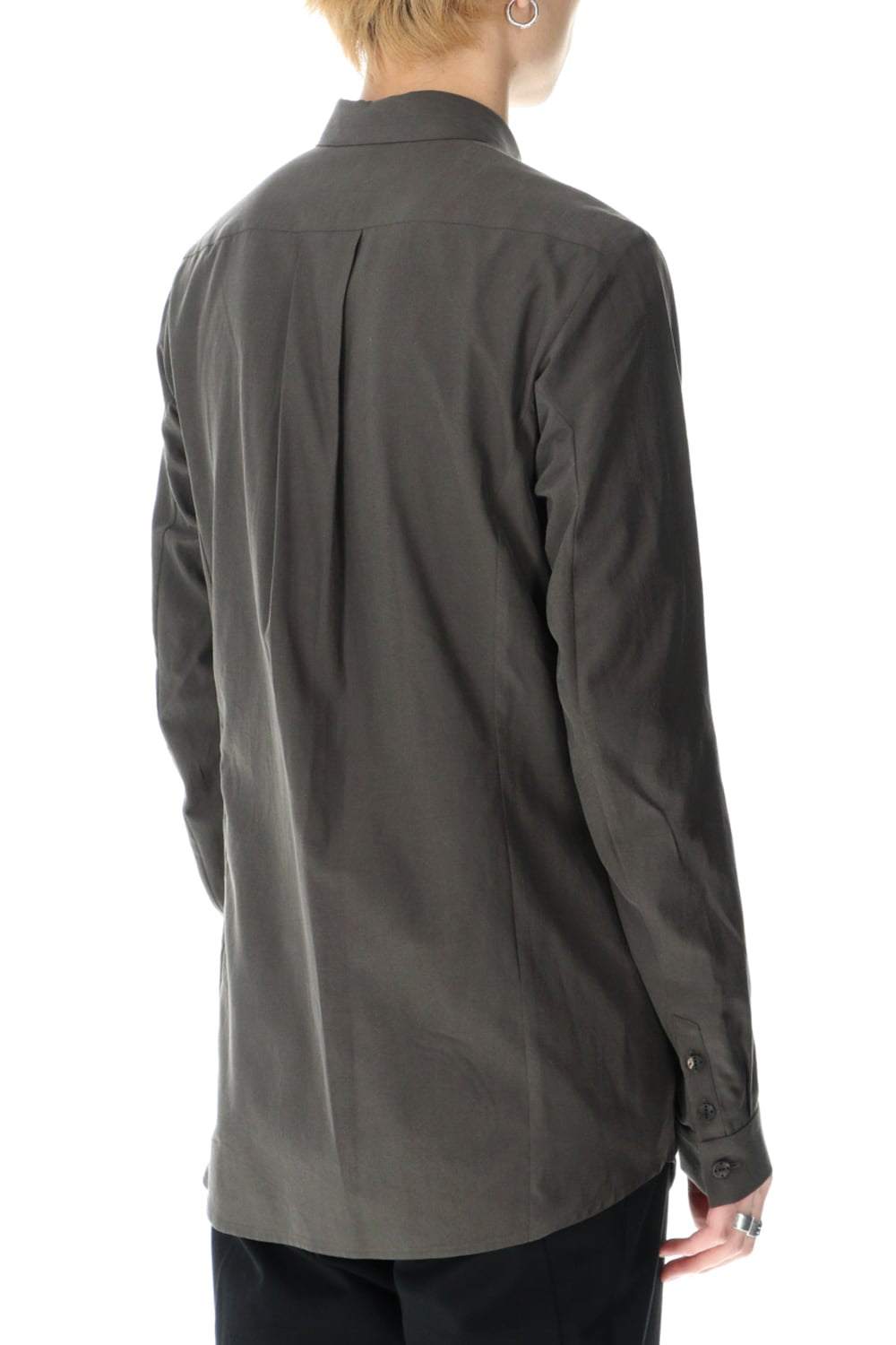 Shirt silk/cotton broad sandblast finish Gray