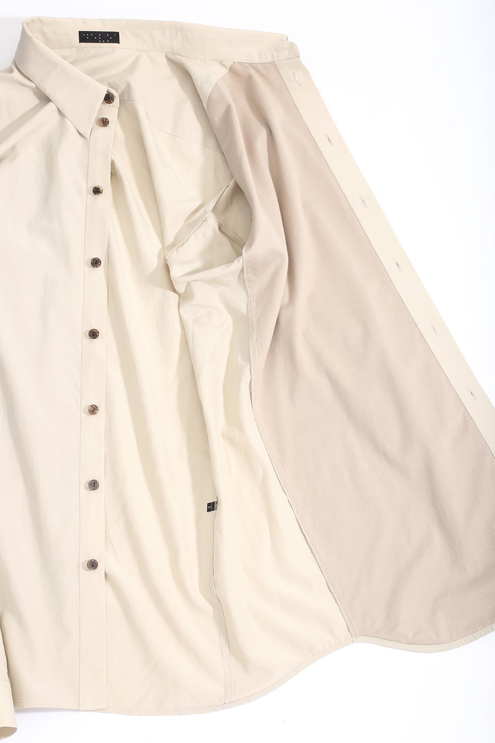 Shirt silk/cotton broad sandblast finish Light Beige