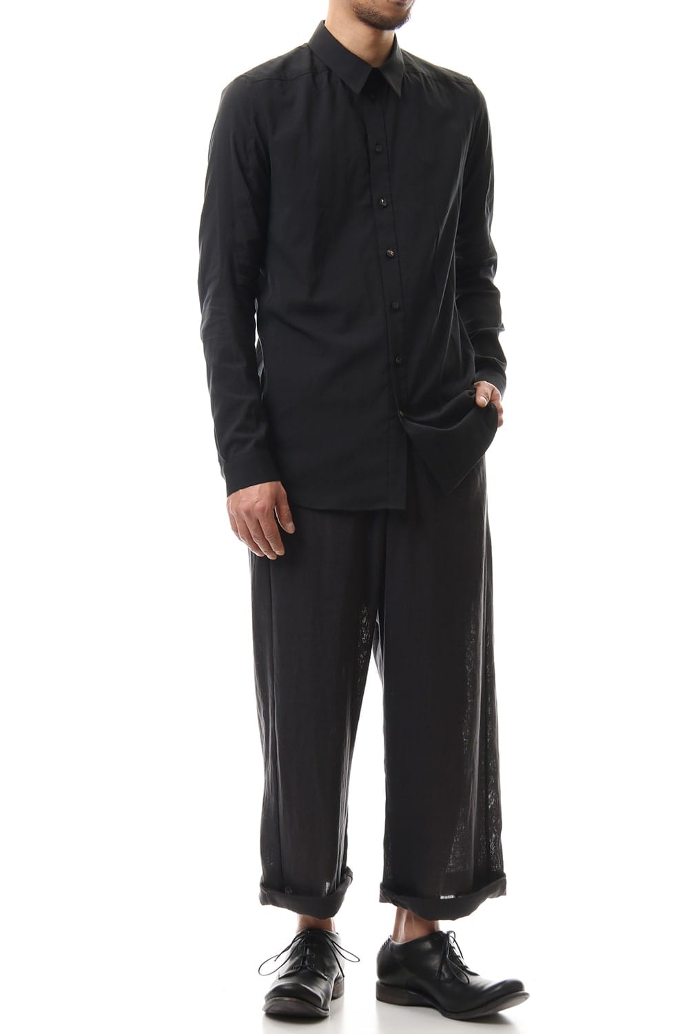 Shirt Silk cotton sandblast Black