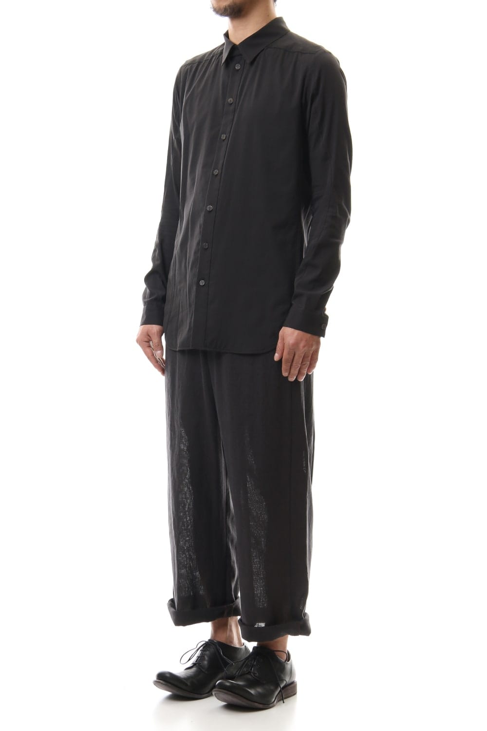 Shirt Silk cotton sandblast Charcoal