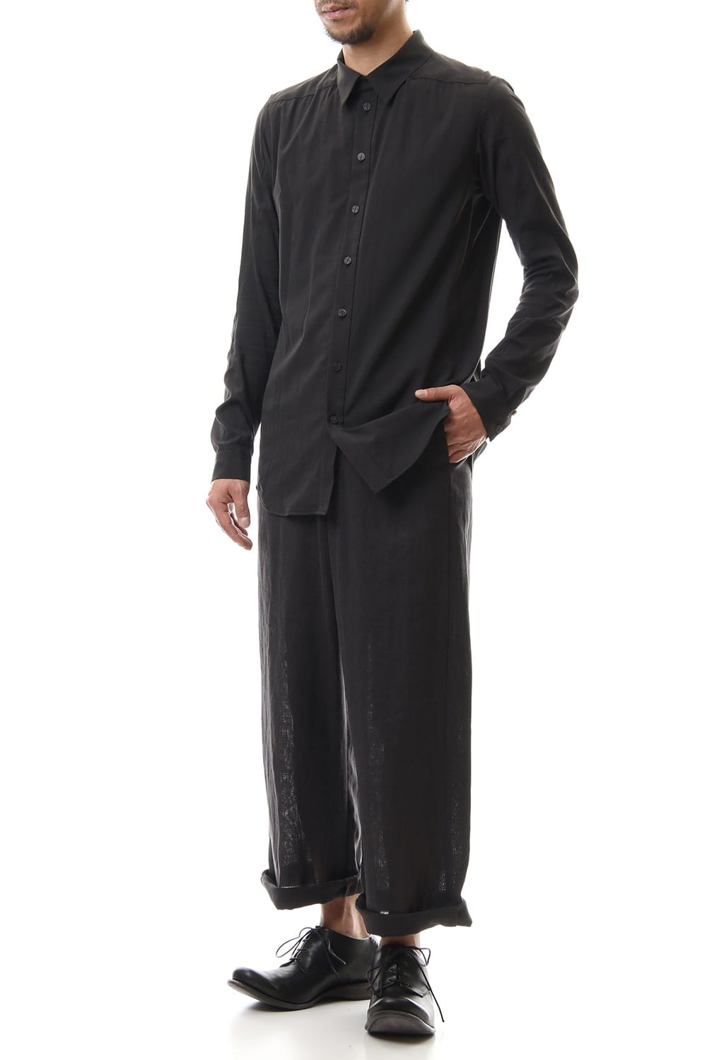 Shirt Silk cotton sandblast Charcoal